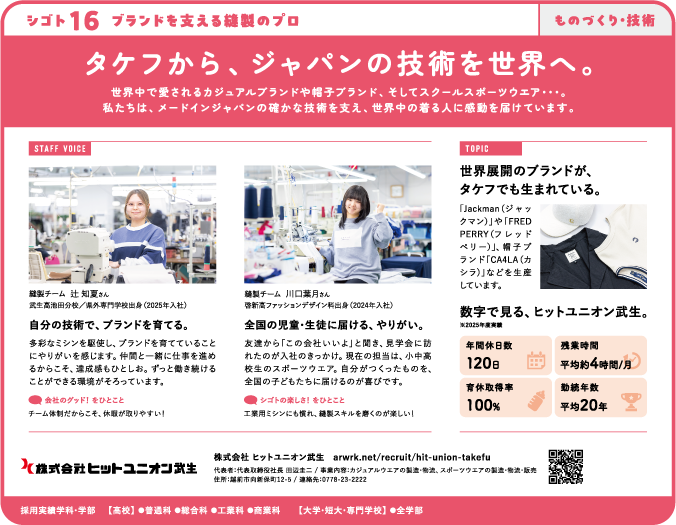 ふくいお仕事図鑑2026掲載紙面