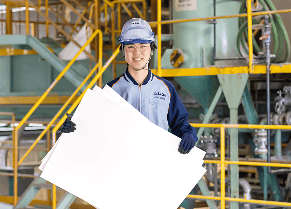 武生工場 製造第一部 製造第一課  水野丈偉さん 啓新高出身（2024年入社）